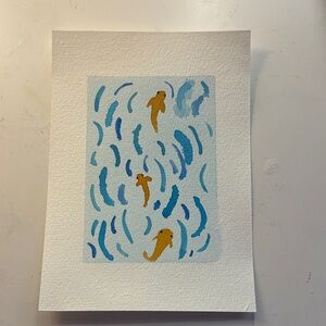 Abstract Blue and Gold Art Print